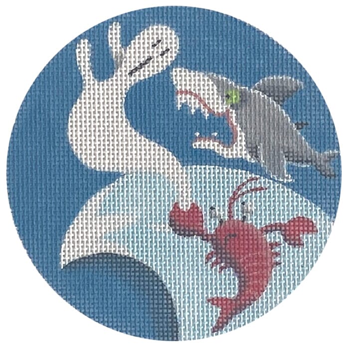 Ocean Spook Spooky Round Painted Canvas Rebecca Wood Designs - 1