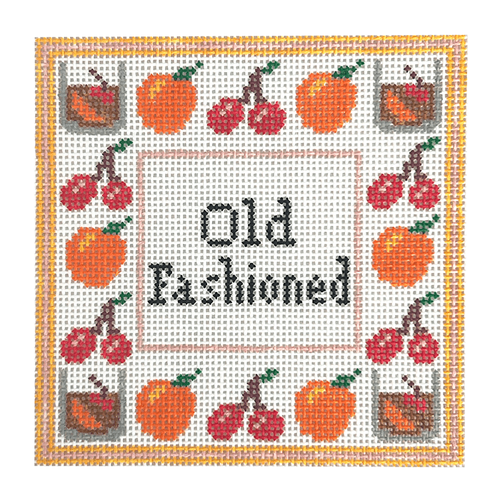 Old Fashioned Coaster Painted Canvas Mopsey Designs - 1
