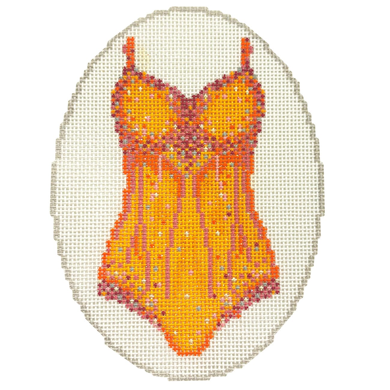 Orange Lover Sparkle Leotard Ornament Painted Canvas Atlantic Blue Canvas - 1