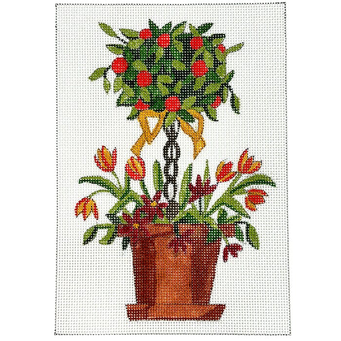 Orange Topiary Painted Canvas Alice Peterson Company
