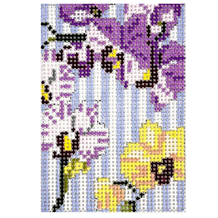 Orchid 2x3 Luggage Tag Painted Canvas The Gingham Stitchery - 1