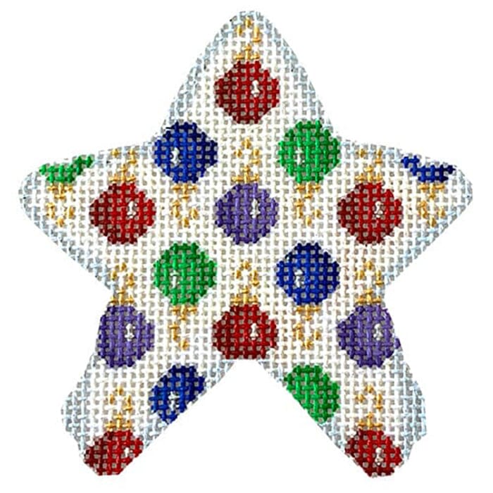 Ornament Repeat Mini Star Printed Canvas Two Sisters Needlepoint