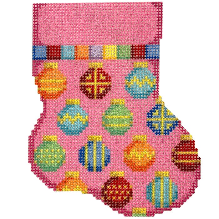 Ornaments Repeat Mini Sock Printed Canvas Two Sisters Needlepoint