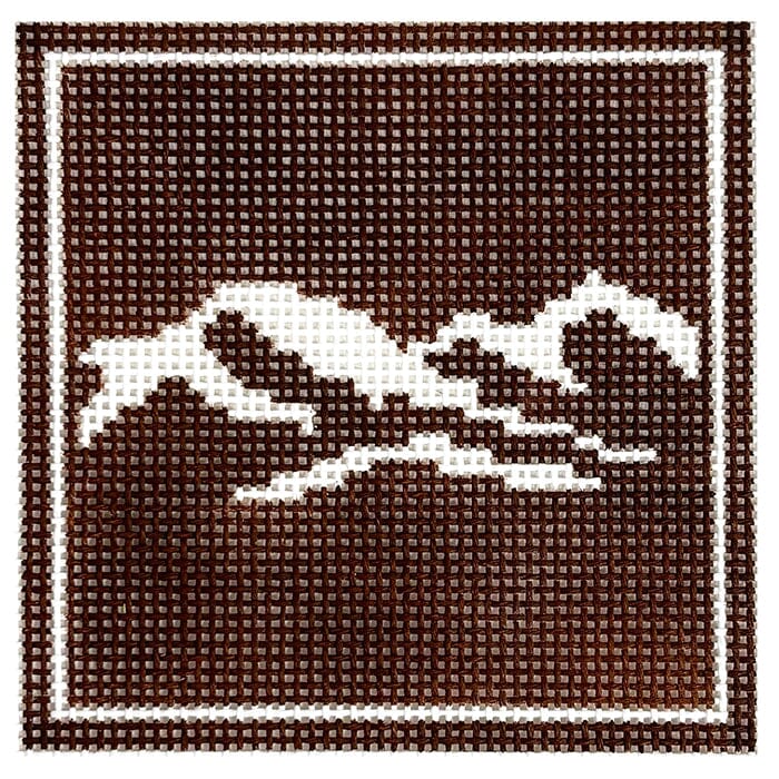 Outdoor Sign Coaster Mountains Painted Canvas Fire and Iris - 1