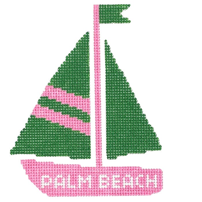 Palm Beach Sailboat Printed Canvas Prepsetter - 1