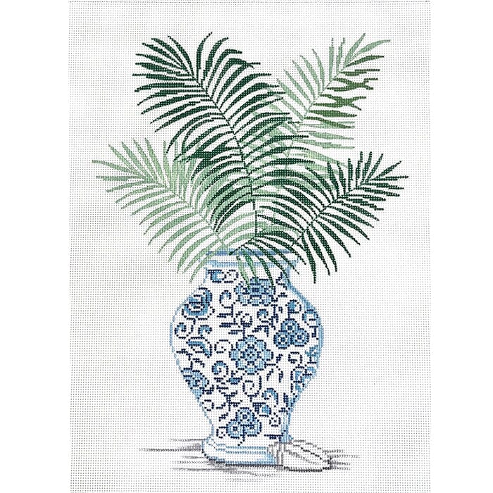 Palm in Ginger Jar 2 Painted Canvas Alice Peterson Company