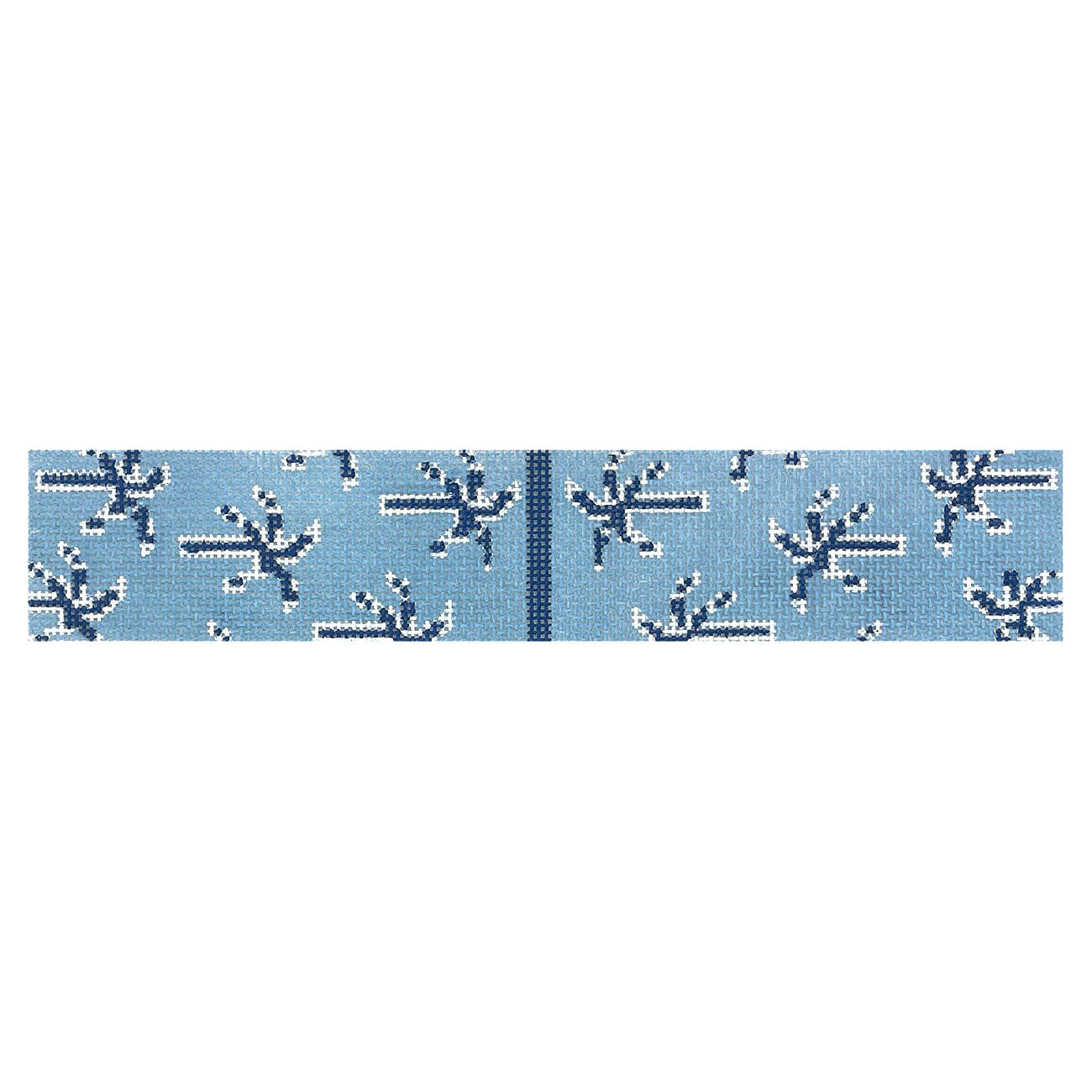 Palm Key Fob Blue Painted Canvas KCN Designers - 1