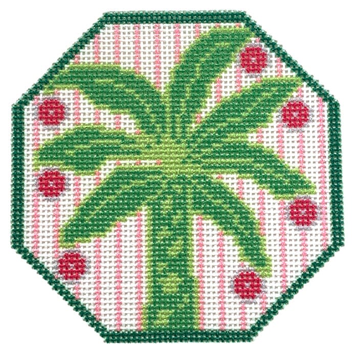Palm Tree on 18 Printed Canvas Two Sisters Needlepoint