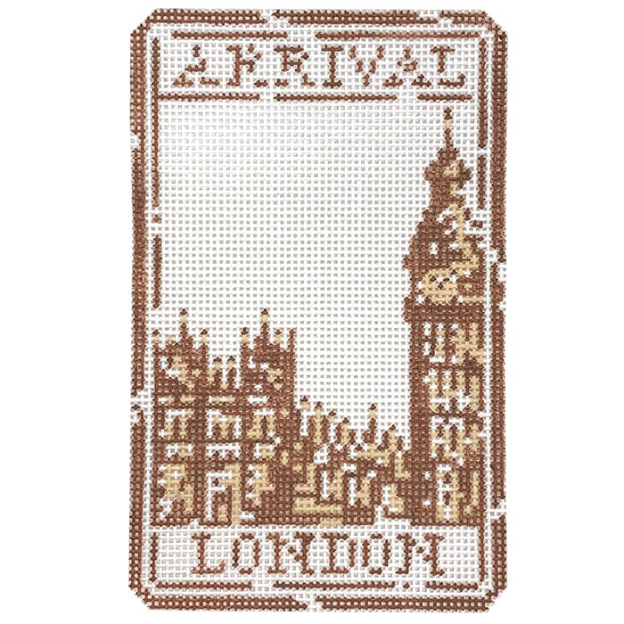 Passport Stamp London Painted Canvas Audrey Wu Designs - 1