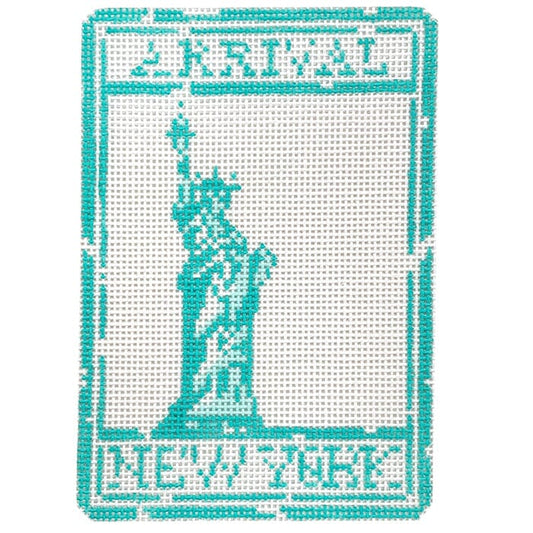 Passport Stamp - New York Painted Canvas Audrey Wu Designs 