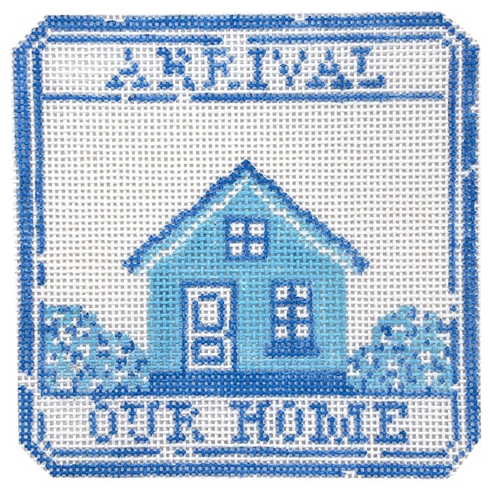 Passport Stamp Our Home Painted Canvas Audrey Wu Designs - 1