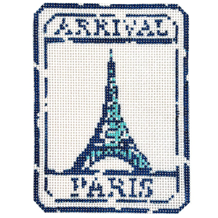 Passport Stamp Paris Painted Canvas Audrey Wu Designs - 1