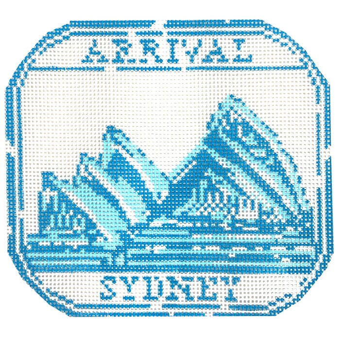 Passport Stamp Sydney Painted Canvas Audrey Wu Designs - 1