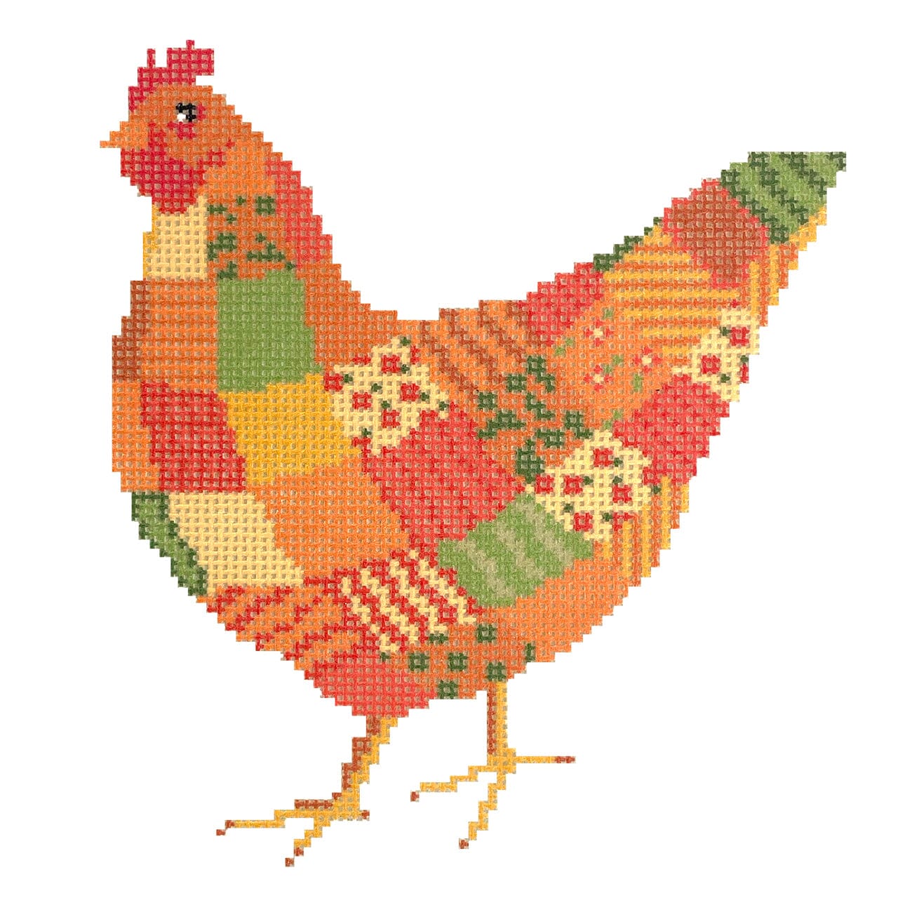 Patchwork Hen Painted Canvas Penny & Penny and Company - 1
