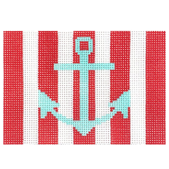 Patriotic Anchor Teal Painted Canvas Atlantic Blue Canvas - 1
