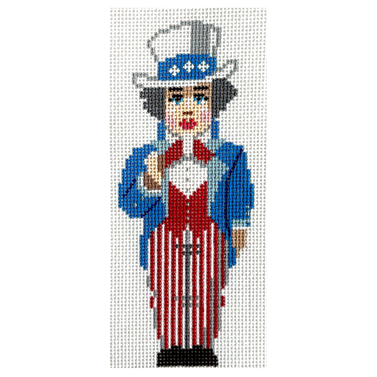 Patriotic Ornaments Uncle Sam Painted Canvas Labors of Love Needlepoint - 1