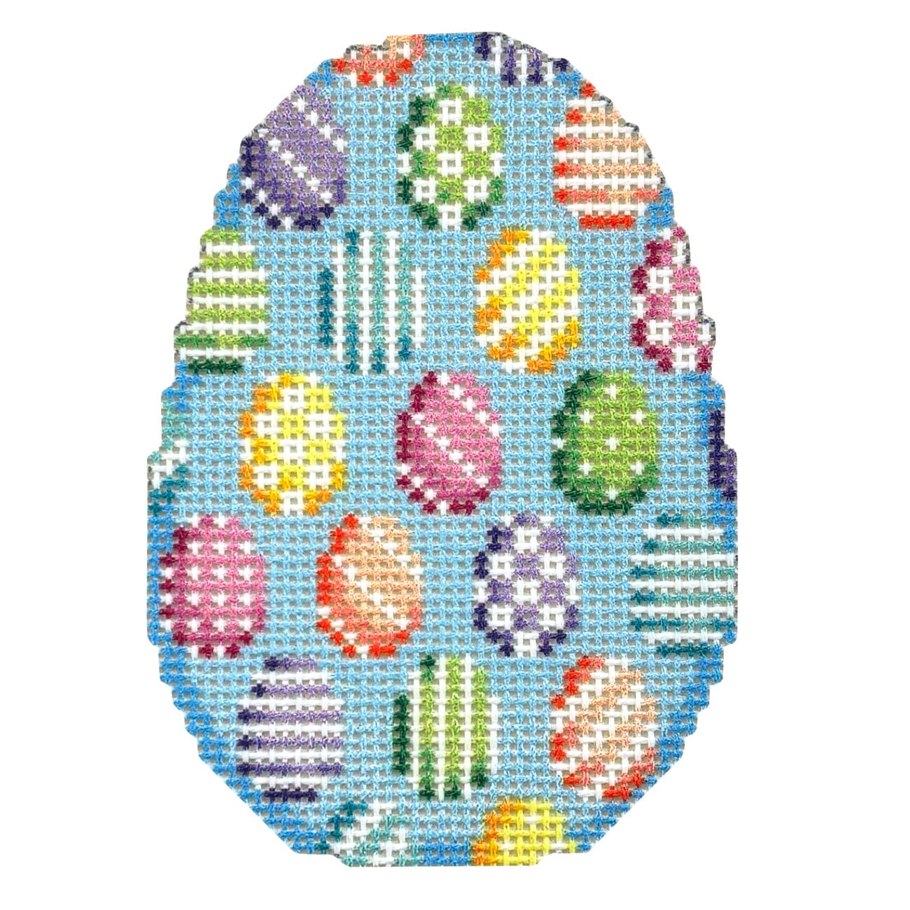 Patterned Eggs Egg Printed Canvas Two Sisters Needlepoint