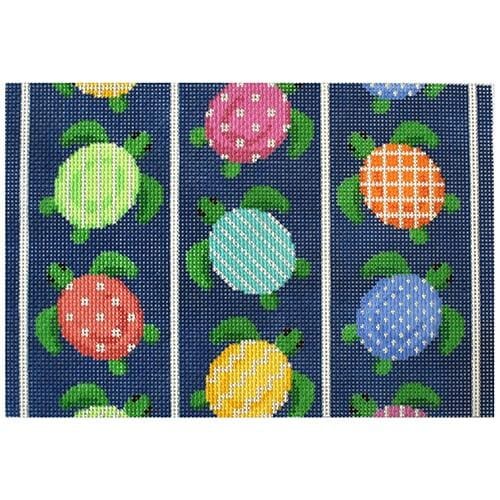 Patterned Turtle Clutch Printed Canvas Two Sisters Needlepoint