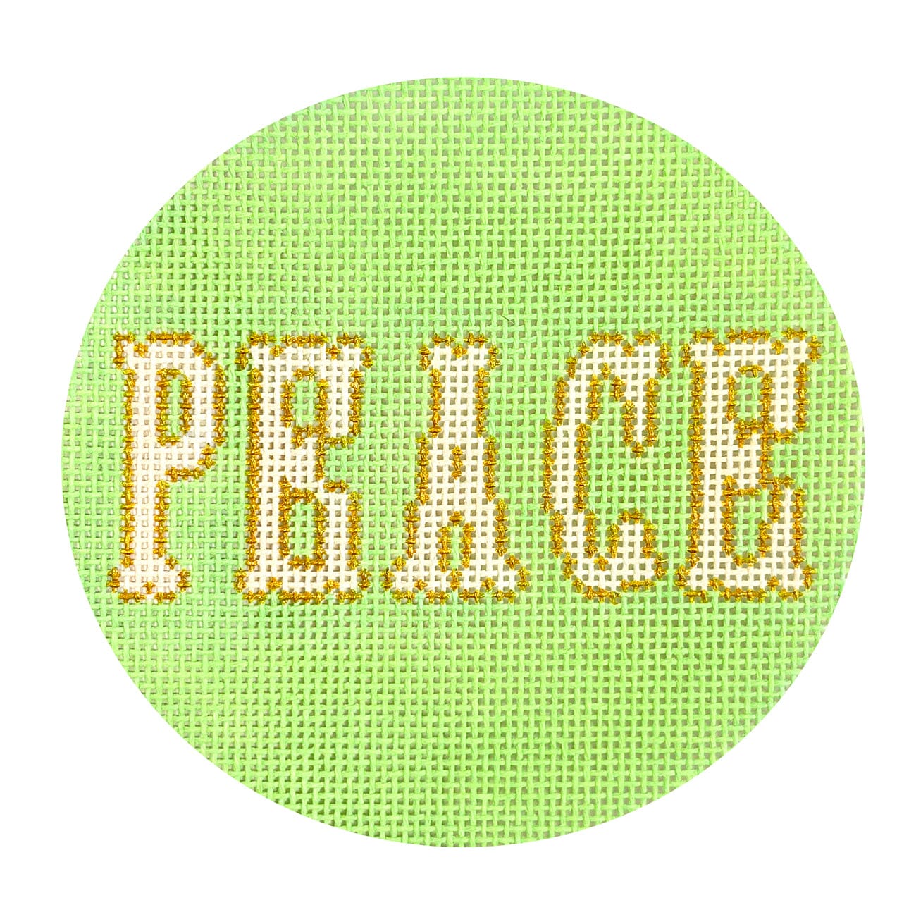 Peace 4 Inch Round Painted Canvas MF Needlepoint - 1
