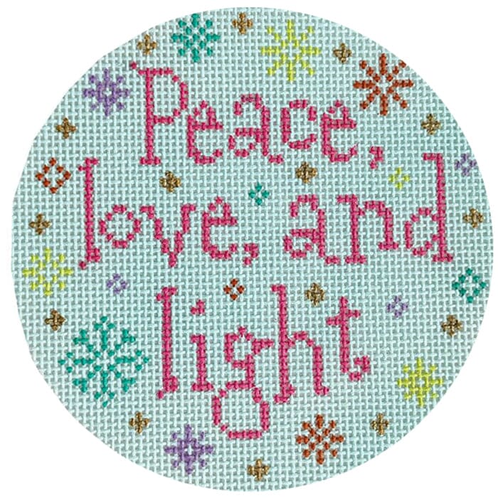 Peace, Love, and Light Painted Canvas Stitch Rock Designs - 1