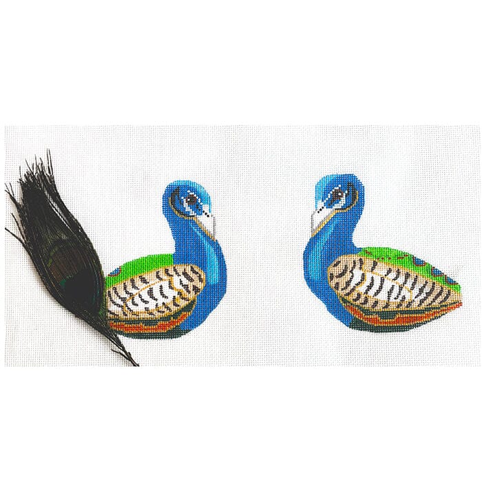 Peacock 2-Sided Clip-On Painted Canvas Labors of Love Needlepoint