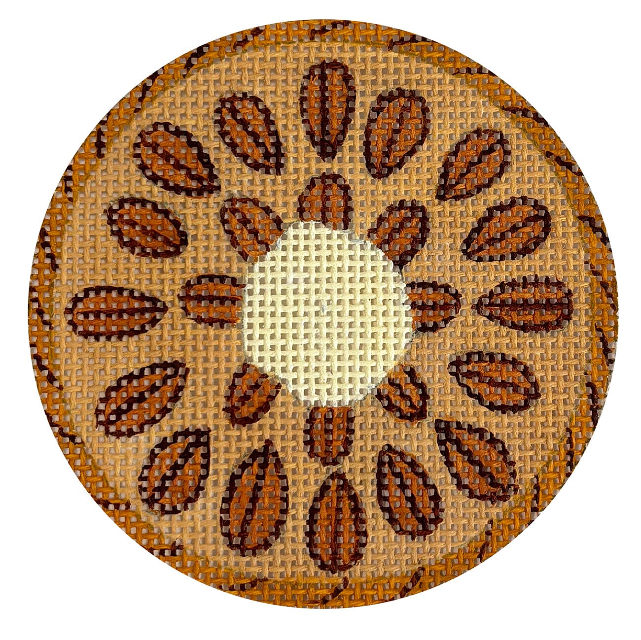 Pecan Pie 3" Round Painted Canvas The Meredith Collection - 1