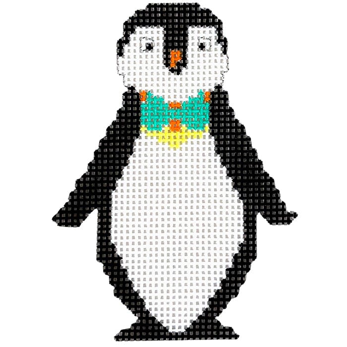 Penguin with Bow Tie Painted Canvas KCN Designers - 1
