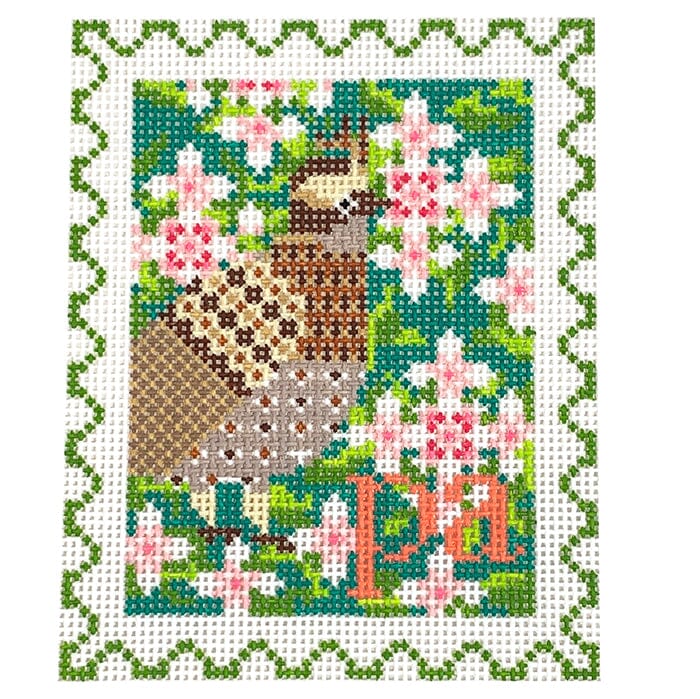 Pennsylvania State Bird & Flower Stamp Painted Canvas Wipstitch Needleworks - 1