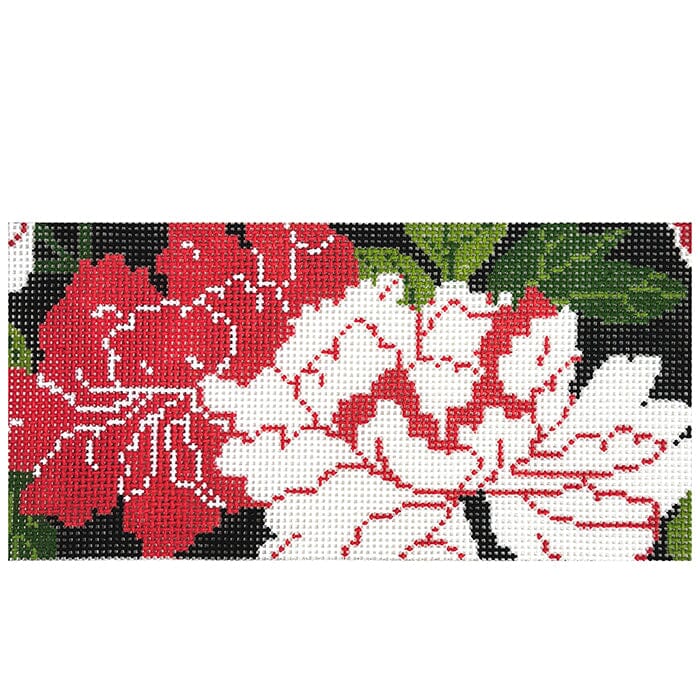 Peony 3x6 Insert Painted Canvas The Gingham Stitchery - 1