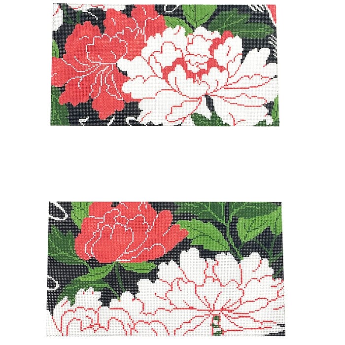 Peony Clutch Double Sided Painted Canvas The Gingham Stitchery - 1