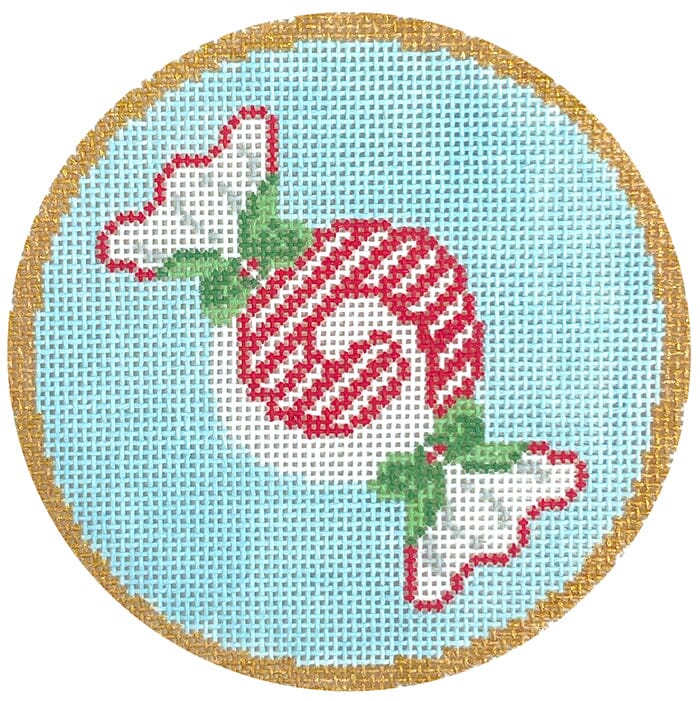 Peppermint Candy Round Painted Canvas Atlantic Blue Canvas - 1