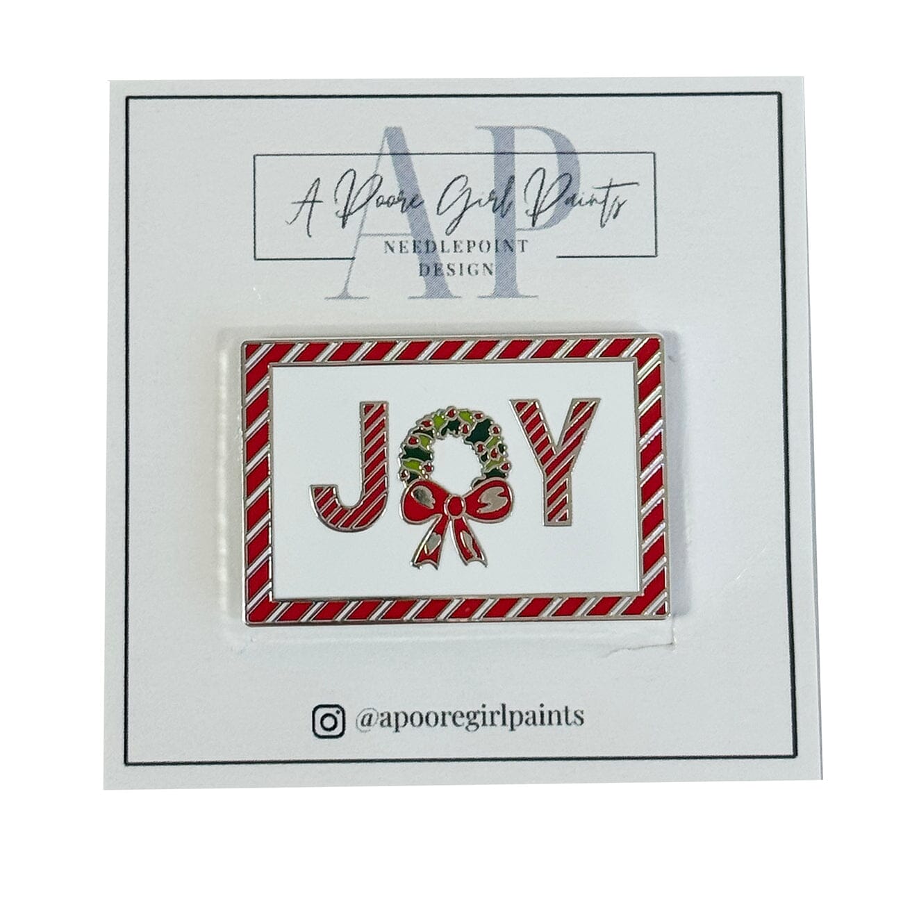 Peppermint Joy Wreath Needleminder Accessories A Poore Girl Paints - 1