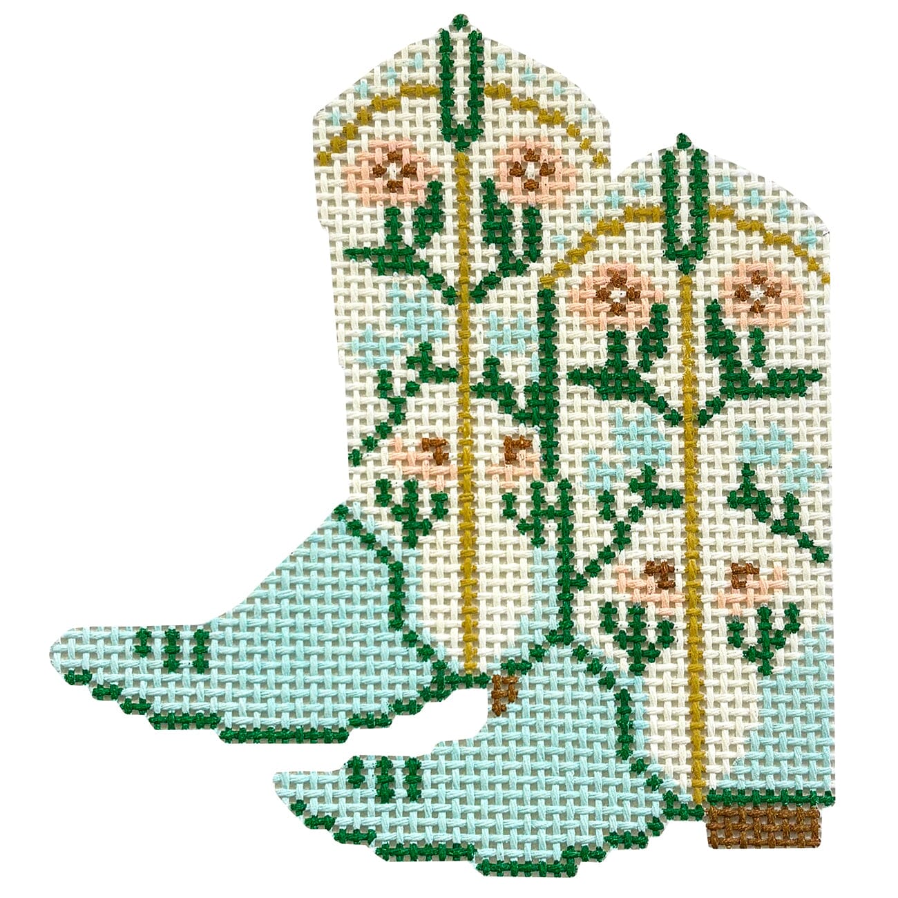 Petite Floral Boots Painted Canvas Le Point Studio - 1