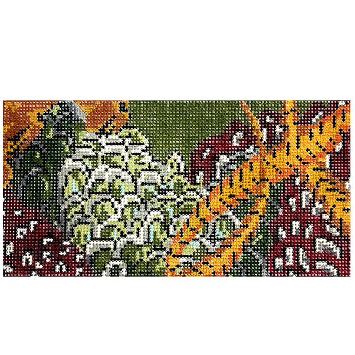 Pheasant Feathers 3x6 Insert Painted Canvas The Gingham Stitchery - 1