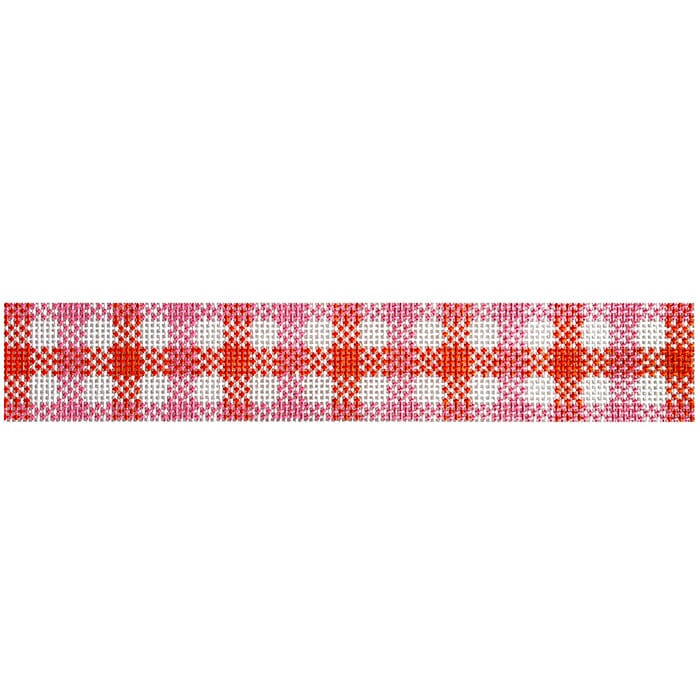 Pimlico Pink Key Fob Painted Canvas Wipstitch Needleworks