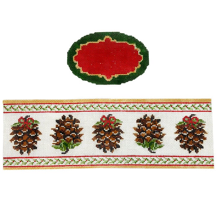 Pine Cones Hinged Box with Hardware Painted Canvas Funda Scully - 1