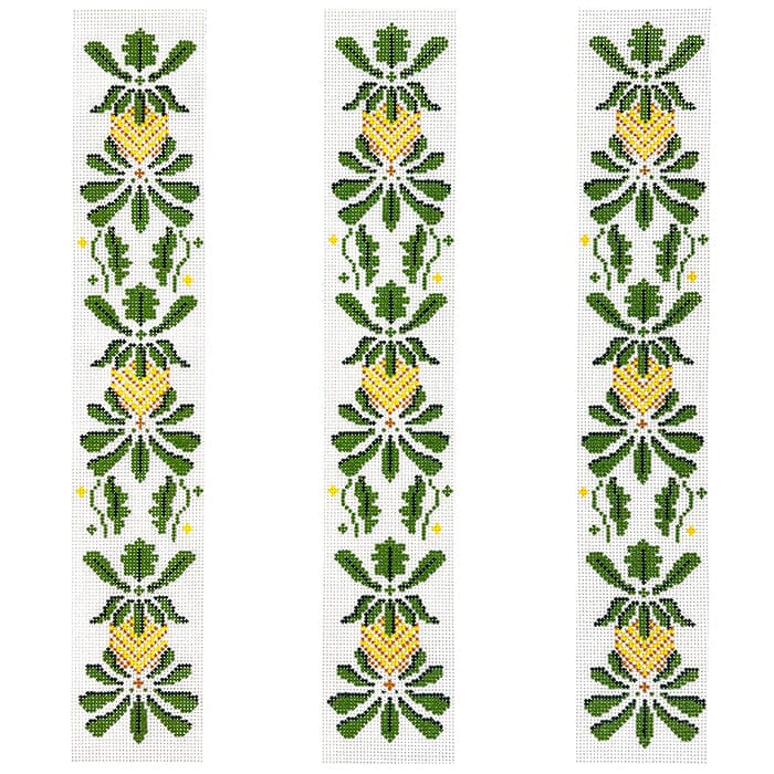 Pineapple Luggage Straps Painted Canvas The Meredith Collection - 1