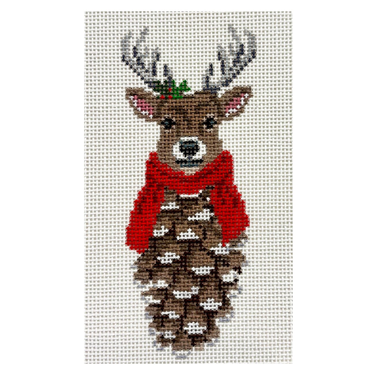 Pinecone, Reindeer Painted Canvas Susan Roberts Needlepoint Designs Inc. - 1