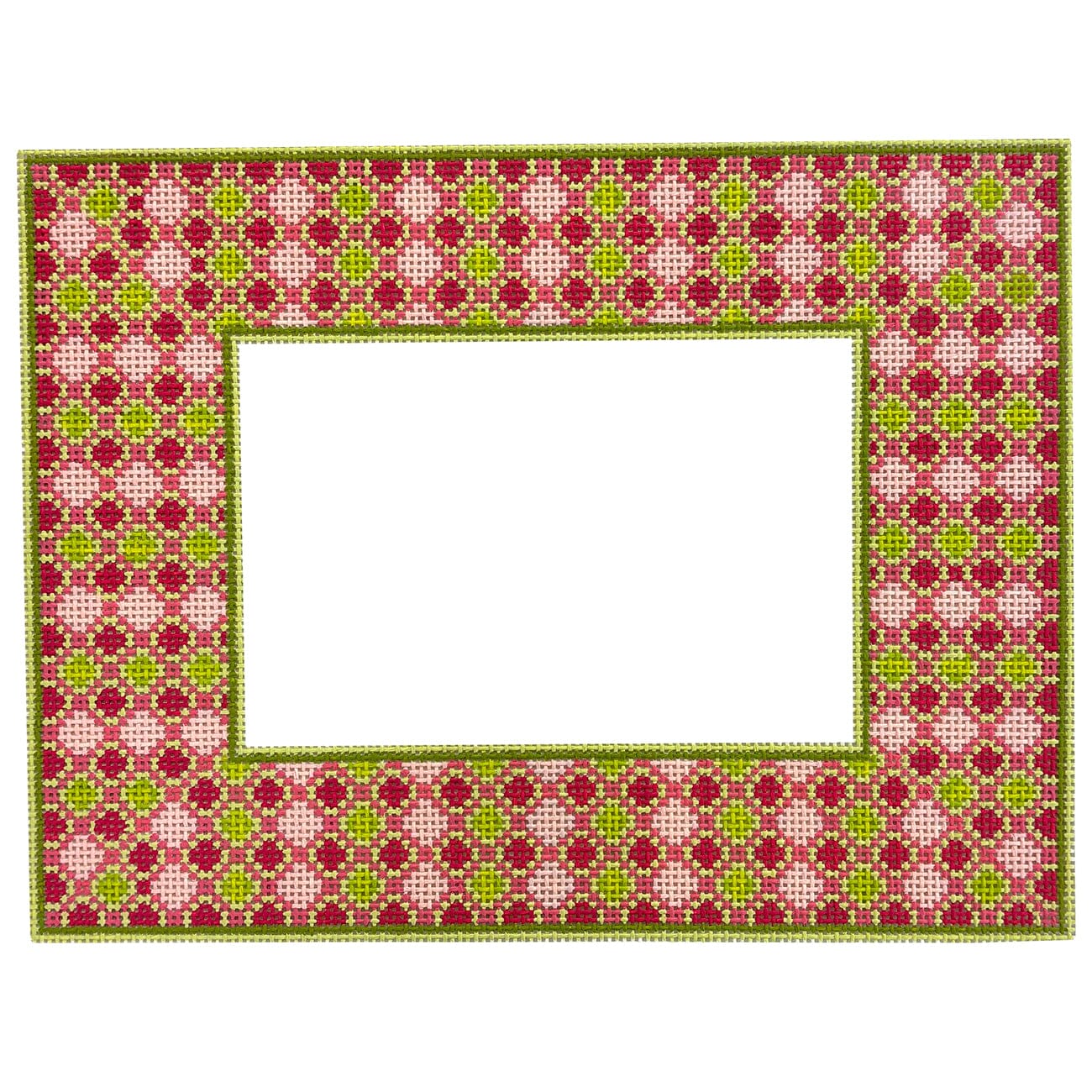 Pink and Green Frame Painted Canvas Atlantic Blue Canvas - 1
