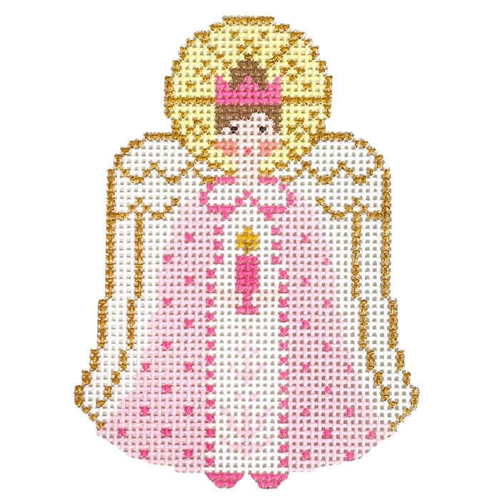 Pink Angel with Halo Painted Canvas Le Point Studio