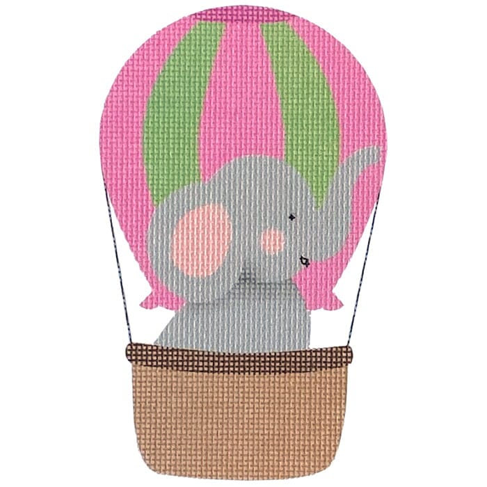 Pink Balloon Critter Elephant Printed Canvas Pepperberry Designs - 1