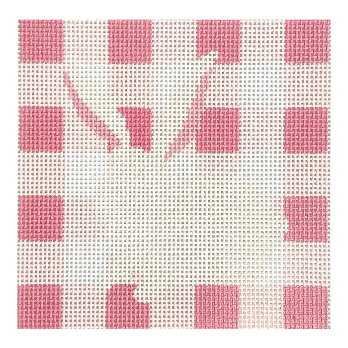 Pink Gingham Bunny Painted Canvas Spruce Street Studio - 1
