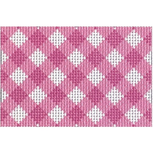 Pink Gingham Insert Printed Canvas Two Sisters Needlepoint 