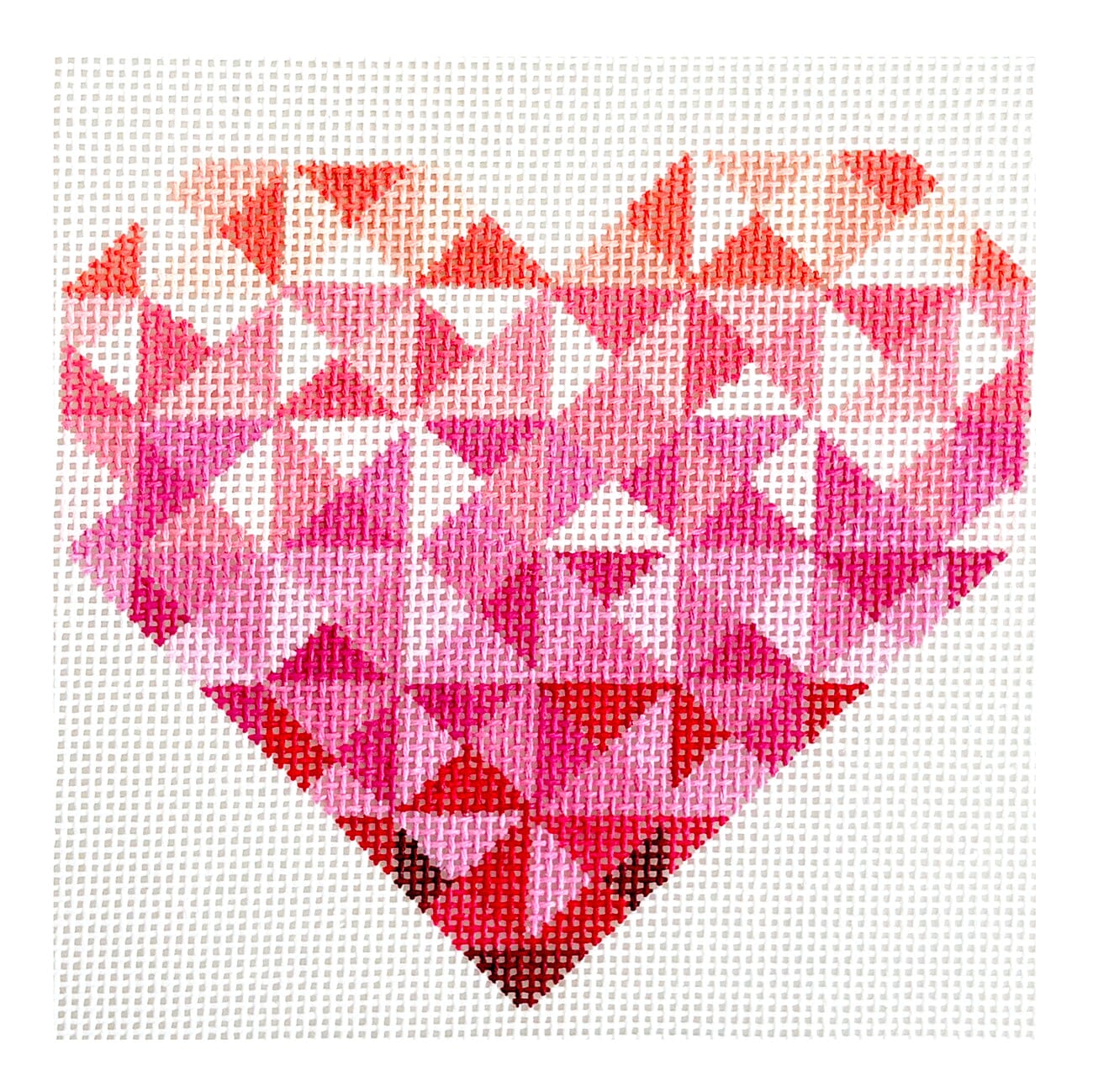 Pink Ombre Quilt Heart Painted Canvas Blueberry Point Canvas - 1