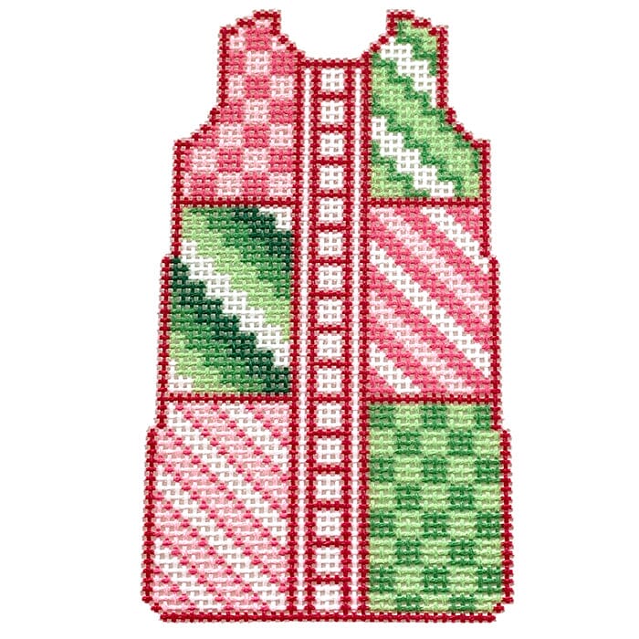 Pink Patch Shift on 13 Printed Canvas Two Sisters Needlepoint