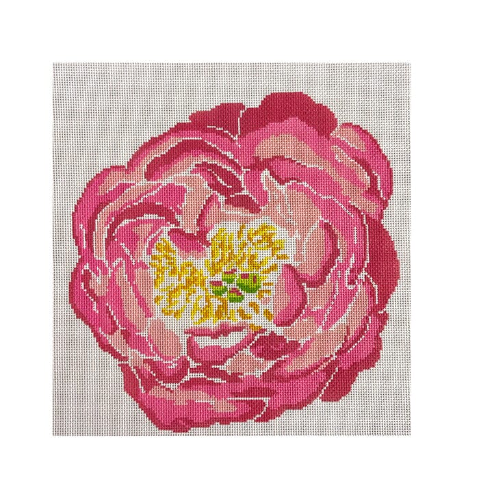 Pink Peony Large Painted Canvas Initial K Studio