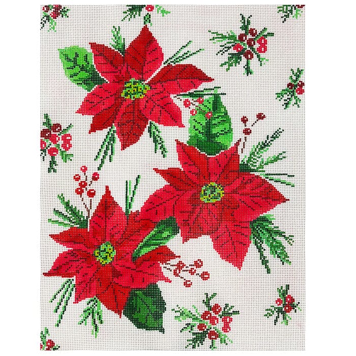 Pink Poinsettia 8.5" x 11" Painted Canvas Initial K Studio - 1