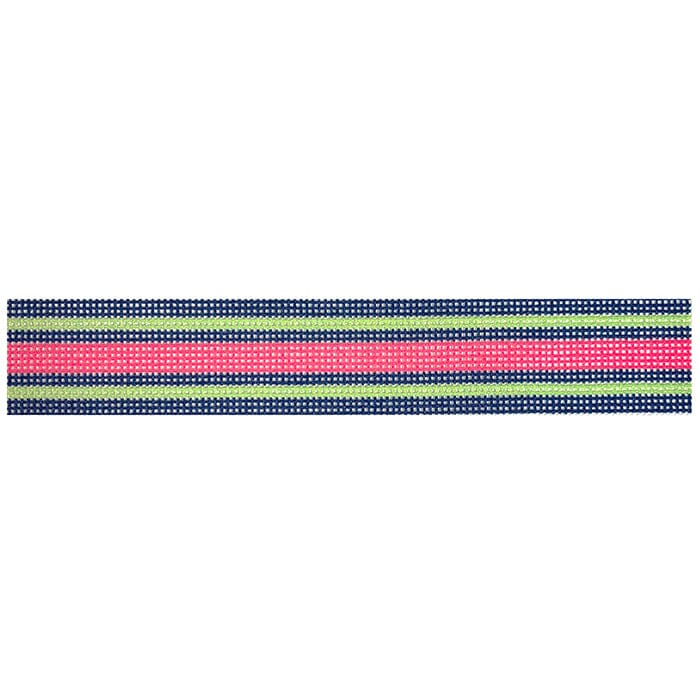 Pink Stripe Key Fob Printed Canvas Two Sisters Needlepoint
