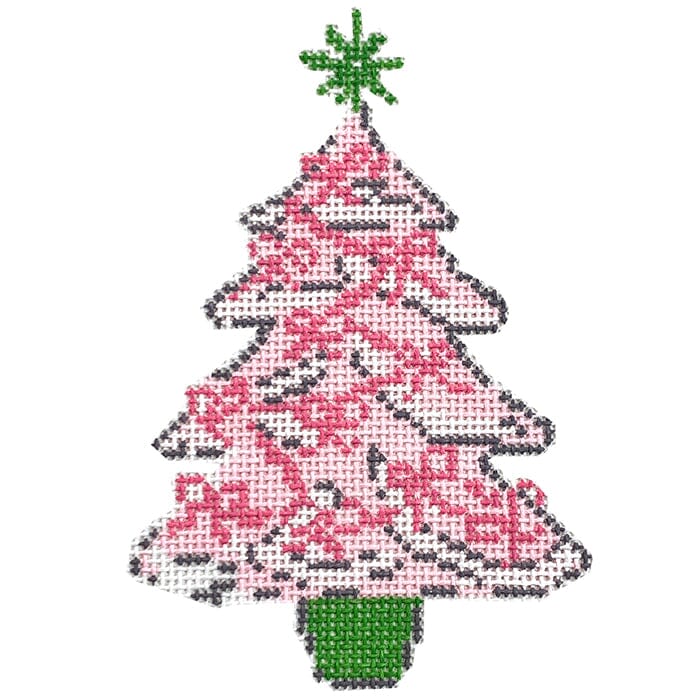 Pink Tree with Bows Painted Canvas KCN Designers
