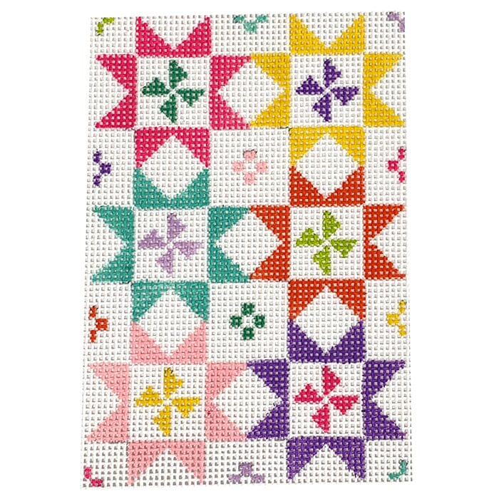 Pinwheels Passport Cover Painted Canvas Stitch Rock Designs - 1